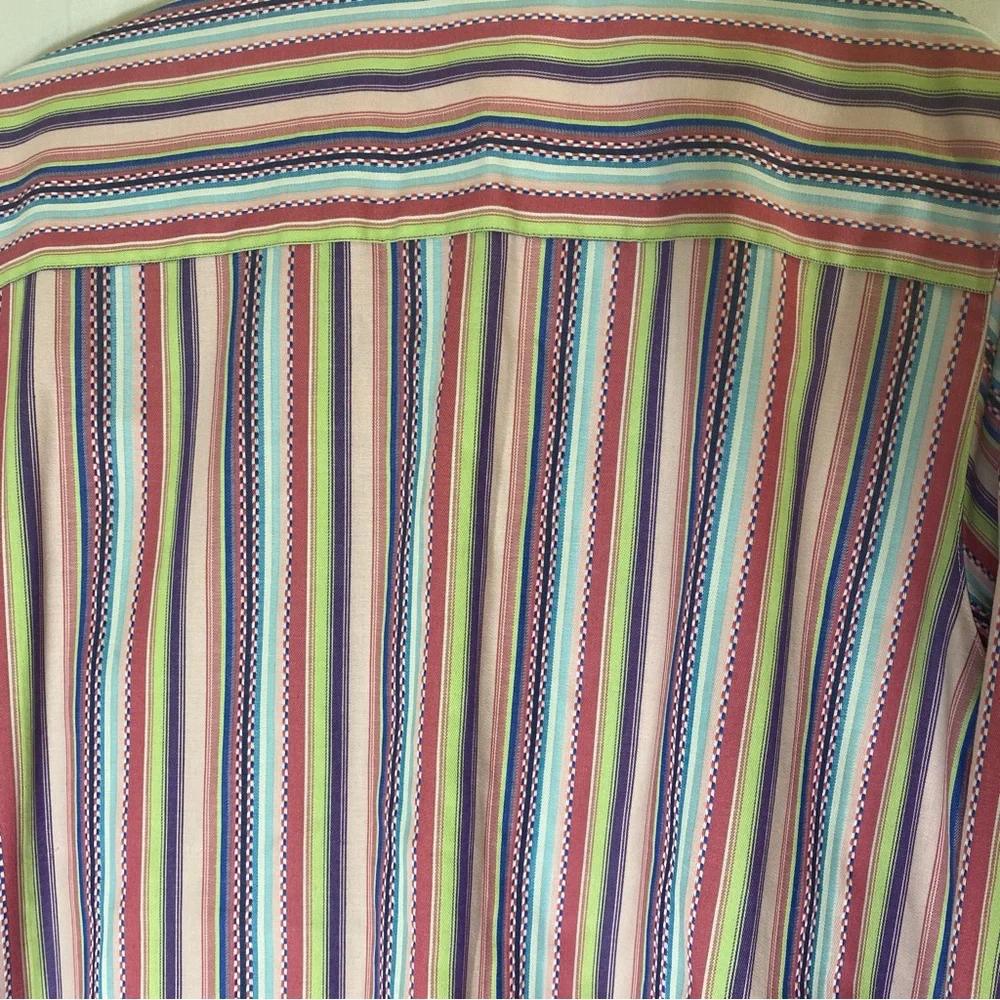 NWOT Women’s Foxcroft Multi Stripe Casual Button Down Long Sleeve Shirt Sz 14 - Picture 5 of 13